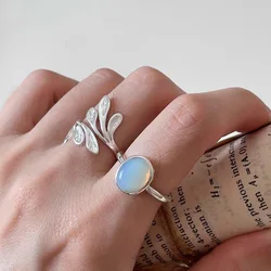 VENTFILLE 925 Sterling Silver Opal Ring for Women Girl Gift Branch Irregular Versatile Fashion Jewelry Gift Dropshipping