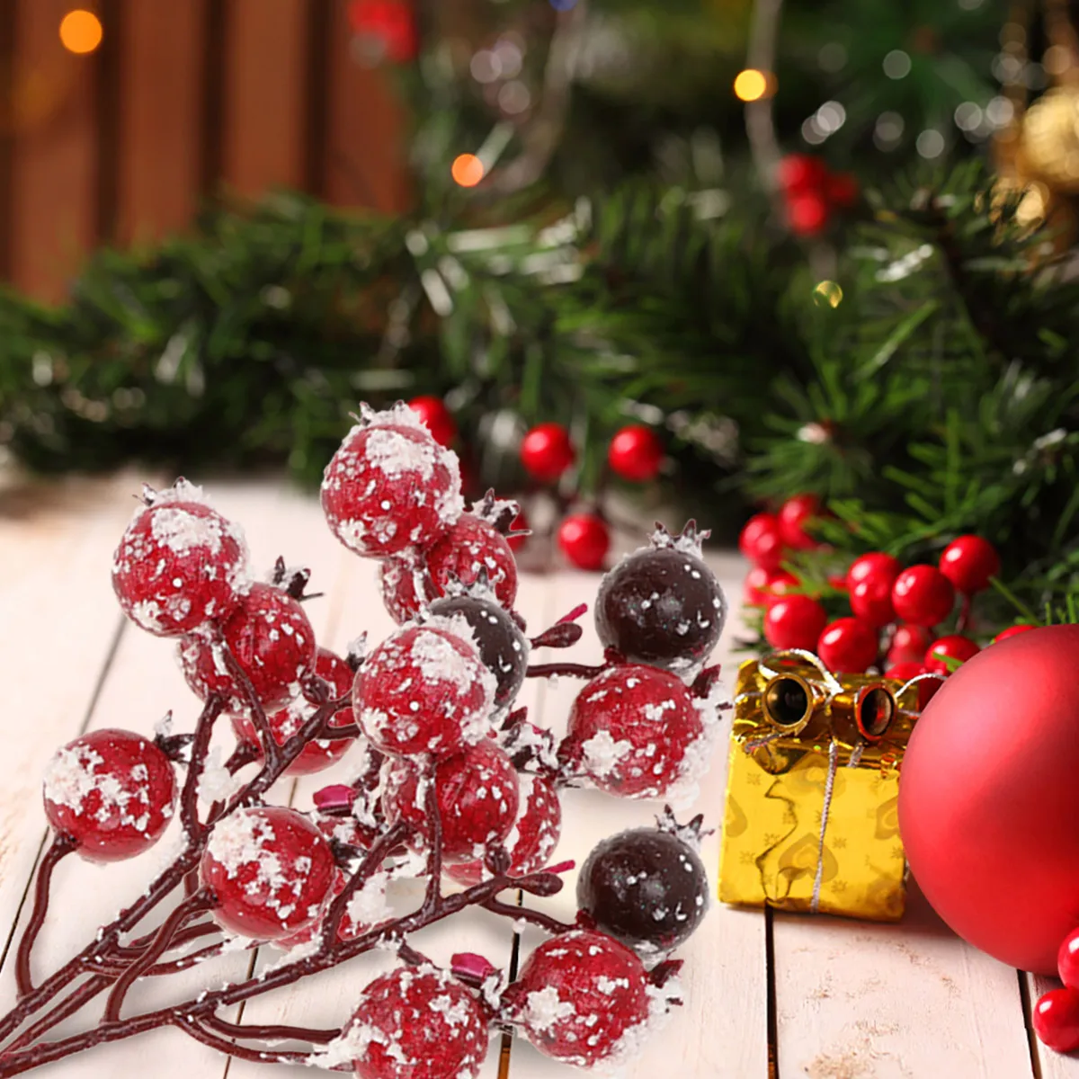 

10 Pcs Simulated Pomegranate Decoration Home Fake Berries Christmas Accessory Berry Foam Fruit Bouquet