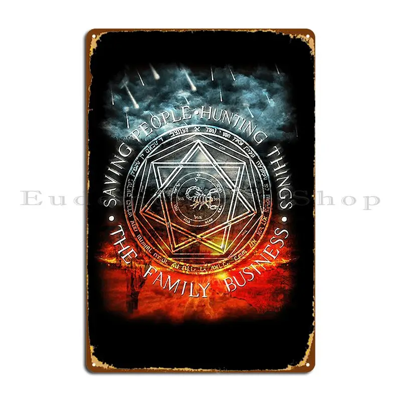 إنقاذ الأشخاص صيد الأشياء العائلية الأعمال علامة معدنية ملصق المرآب تخصيص شريط خلق جدار ديكور تين تسجيل ملصق