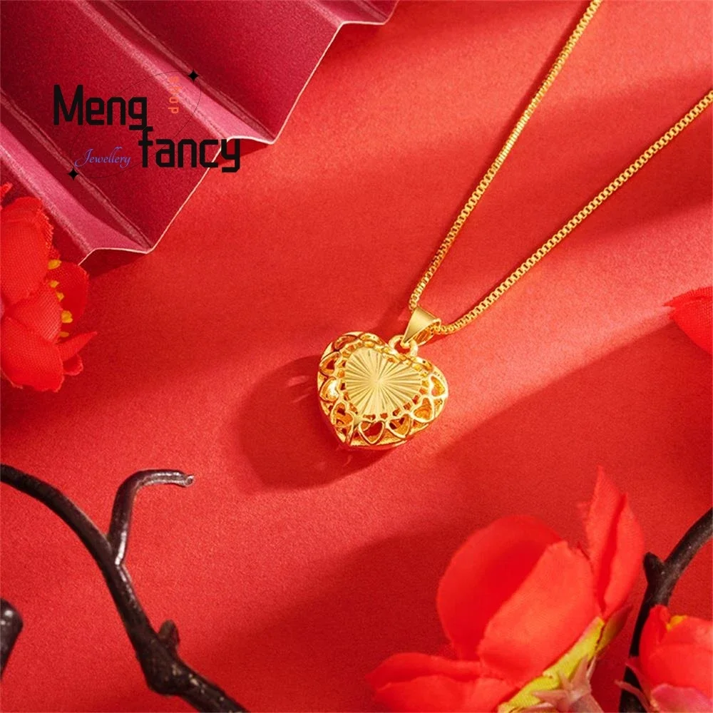 

Vietnam Sand Gold Loving Heart Pendant Fashion Light Luxury Trend Hollow Copper Gold-plated Jewellery Design Sense Holiday Gifts