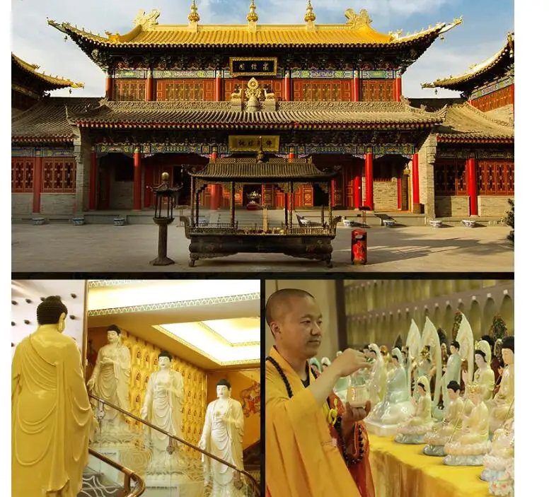 Asia Temple Worship High grade jade God of wealth Buddha statue HOME company shop bring money GOOD luck CAI SHEN gilding statue