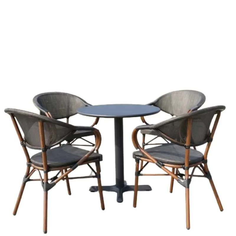 

Luxury Restaurant Garden Furniture Teak Set Bistro Dining Outdoor Bar Table and Chairs Coffee Table and Chairs Outdoor