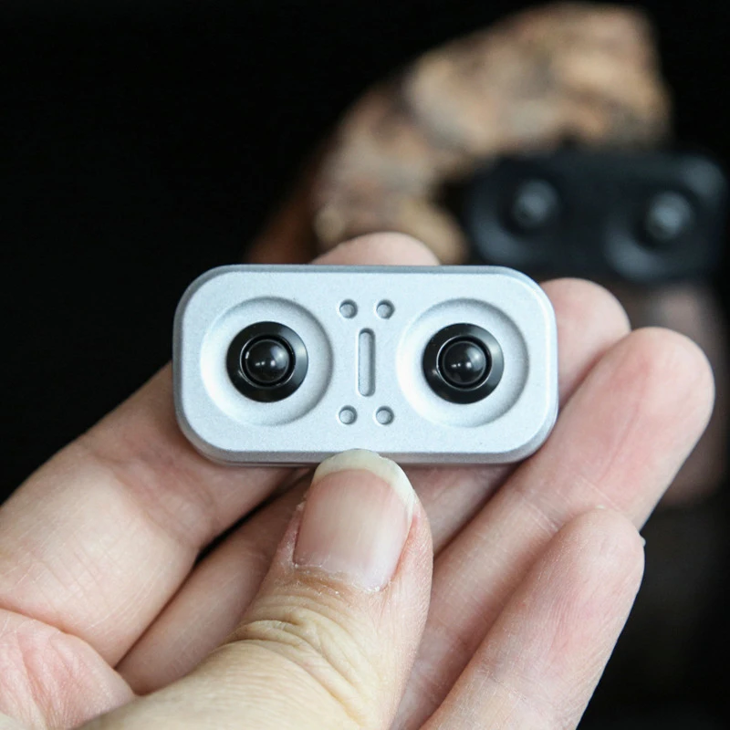 Nova coruja empurrar slider fidget slider brinquedo adulto metal brinquedo dedo empurrar rotação moeda brinquedo de descompressão edc engrenagem háptico slider presente