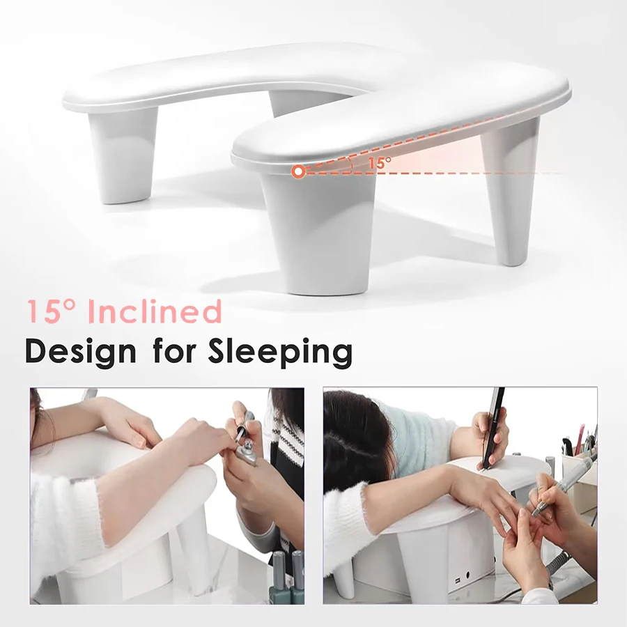 Nail Arm Rest for Nails , U-shaped Nail Arm Rest with Detachable Brackets Big Manicure Hand Rest Pillow for Nail Salon image 5