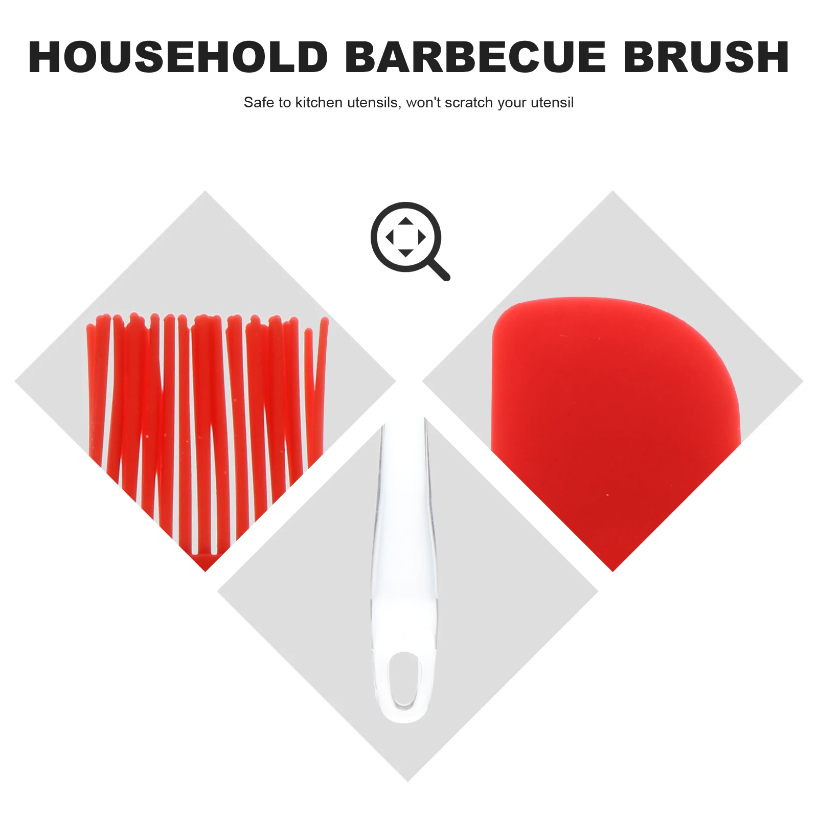 

4 Pcs BBQ Brush Oil Scraper Basting Tool Chew Kitchen Cooking Silica Gel Silicone Barbecue Spatula