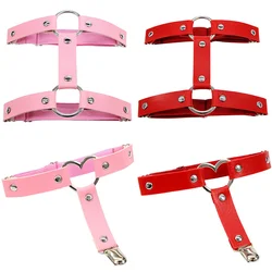 Women Girls Sexy Garter 90s Belt Harajuku Punk Gothic PU Leather Leg Rock Sexy Elastic Stockings Lingerie Clothing Accessories