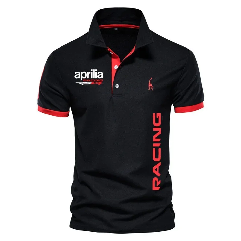 100% cotton Men\'s POLO shirt Summer new Aprilia Racing RSV4 Print Men\'s shirt matching color luxury High Quality golf shirt