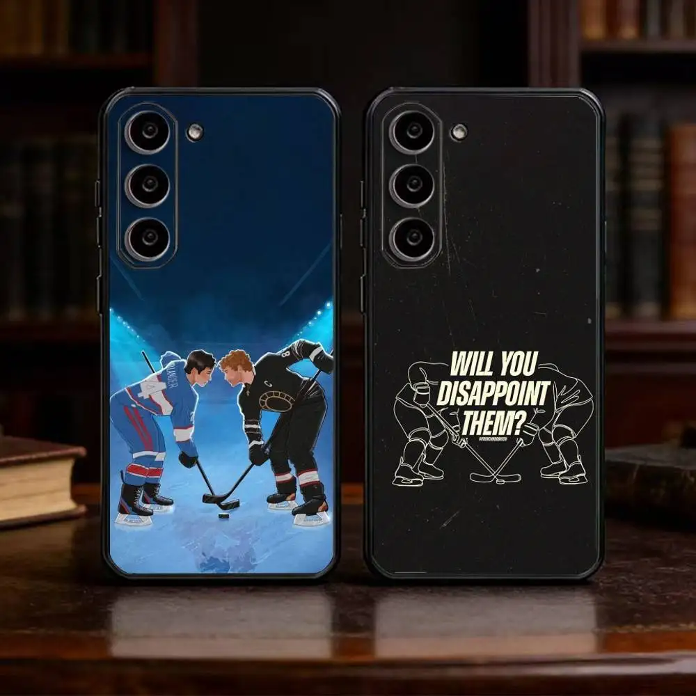 Capa de Telefone I-Ice H-Hockey H-Heated R-Rivalry para Samsung Galaxy A13,21s,22,31,32,52,53,71,72,73, Capa Preta Macia