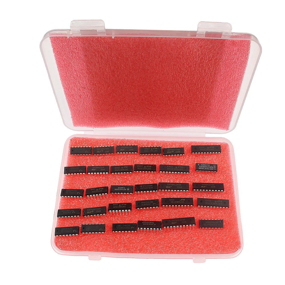 

30pcs Logic IC Integrated Circuit 30 Types DIY Assortment Kit 74HC Series ,DIP Register Chip Driver Kit 74HC595 74HC573 74HC393