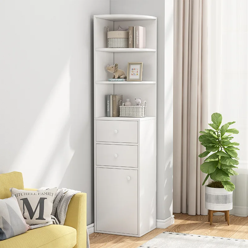 Corner Cabinet Wall Storage Unit | Triangle Living Room Corner Organizer | Bedroom Household Storage Furniture