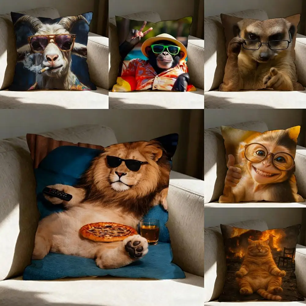 Weird Animals Pillow Case Pillowcase, Double-sided Printed, Sofa Cushion, Bedroom Headboard Pillow