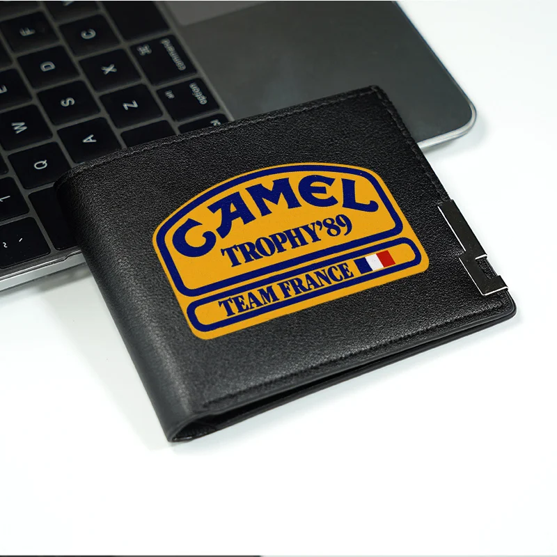 CAMEL TROPHY 89 TEAM FRANCE محفظة رفيعة للرجال من جلد البولي يوريثان خفيفة الوزن ومتينة على طراز الأعمال وإكسسوارات عصرية #2