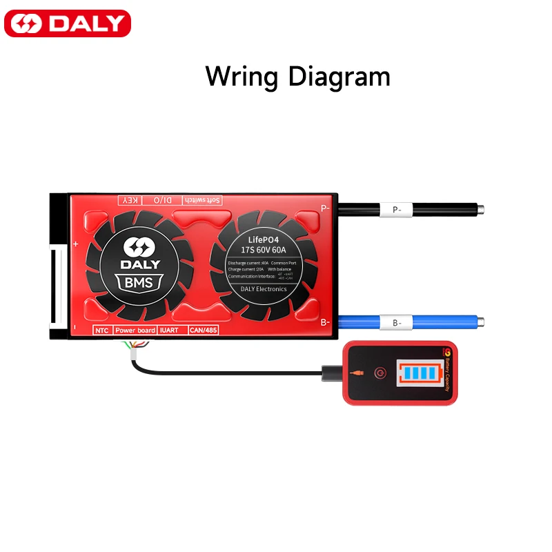 Daly-BMS Acessório Power Display Board, Cabo USB R485, USB UART, Bluetooth, Smart BMS