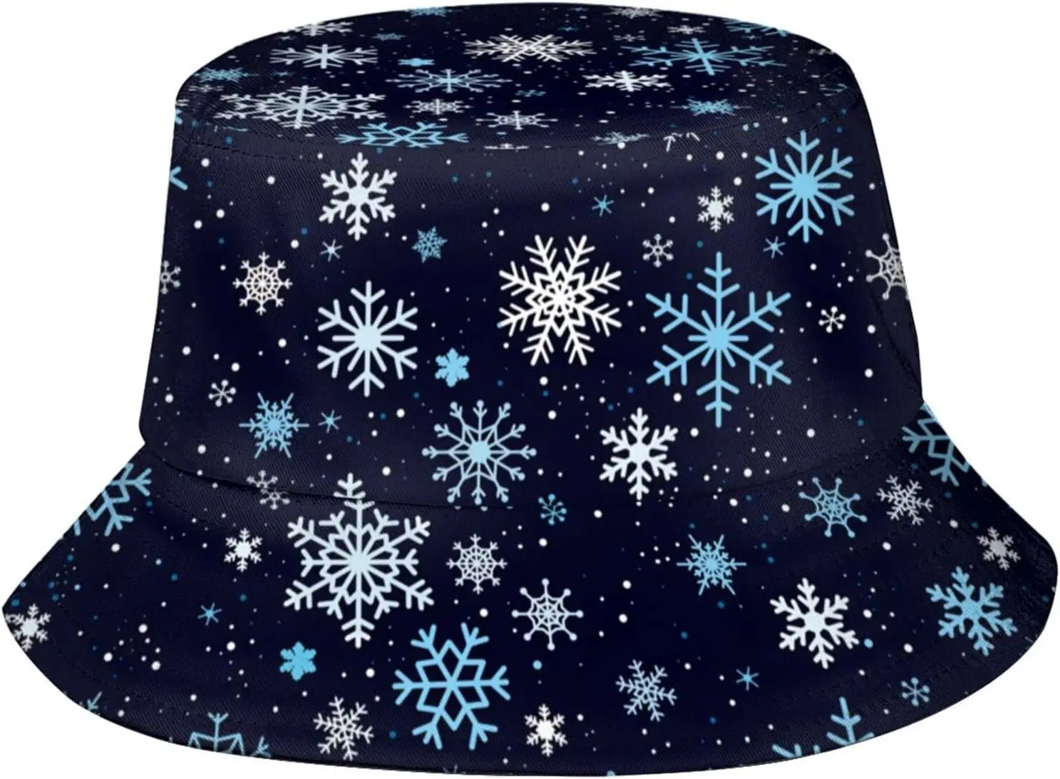 Christmas Red Snowflakes Pattern Bucket Hat Packable Fashion Fisherman Hat Travel Beach Sun Hat 6