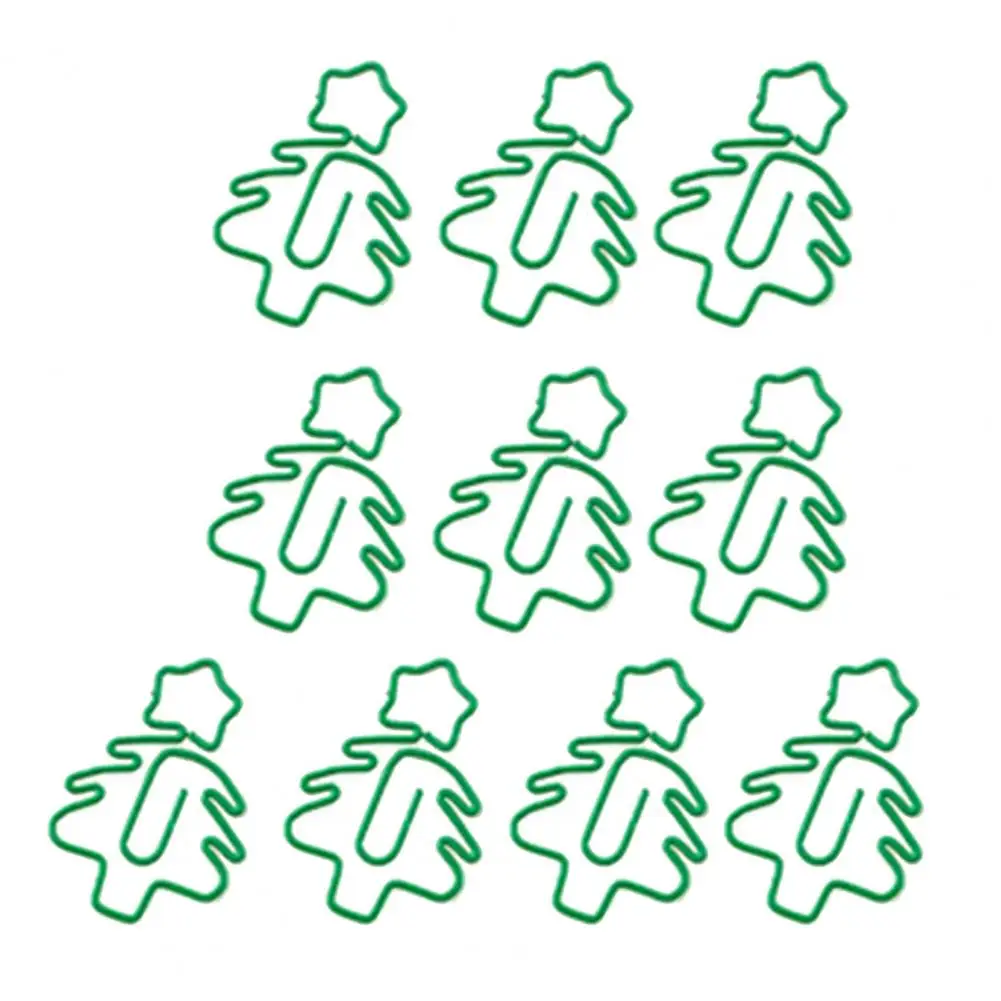 10 pezzi Clip per raccoglitori forte Clip Decor cancelleria Mini graffette natale alce fermagli per carta a forma di babbo natale forniture per ufficio