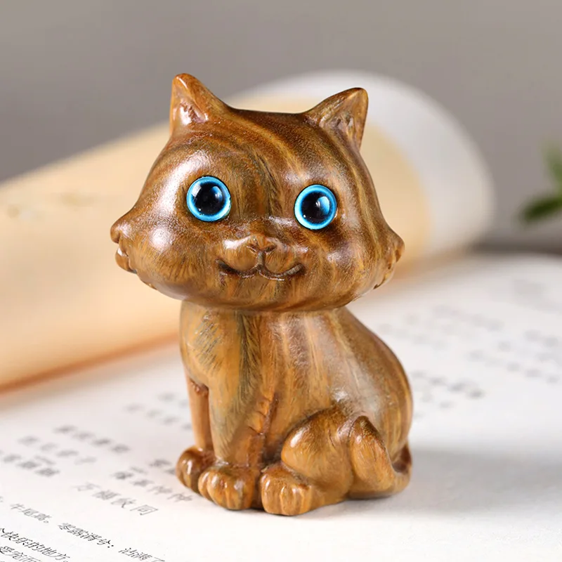 Wooden Elegant Cat Ornament Creative Desktop Accessories Mini Cute Bedroom Living Room Home Decoration Collection souvenirs