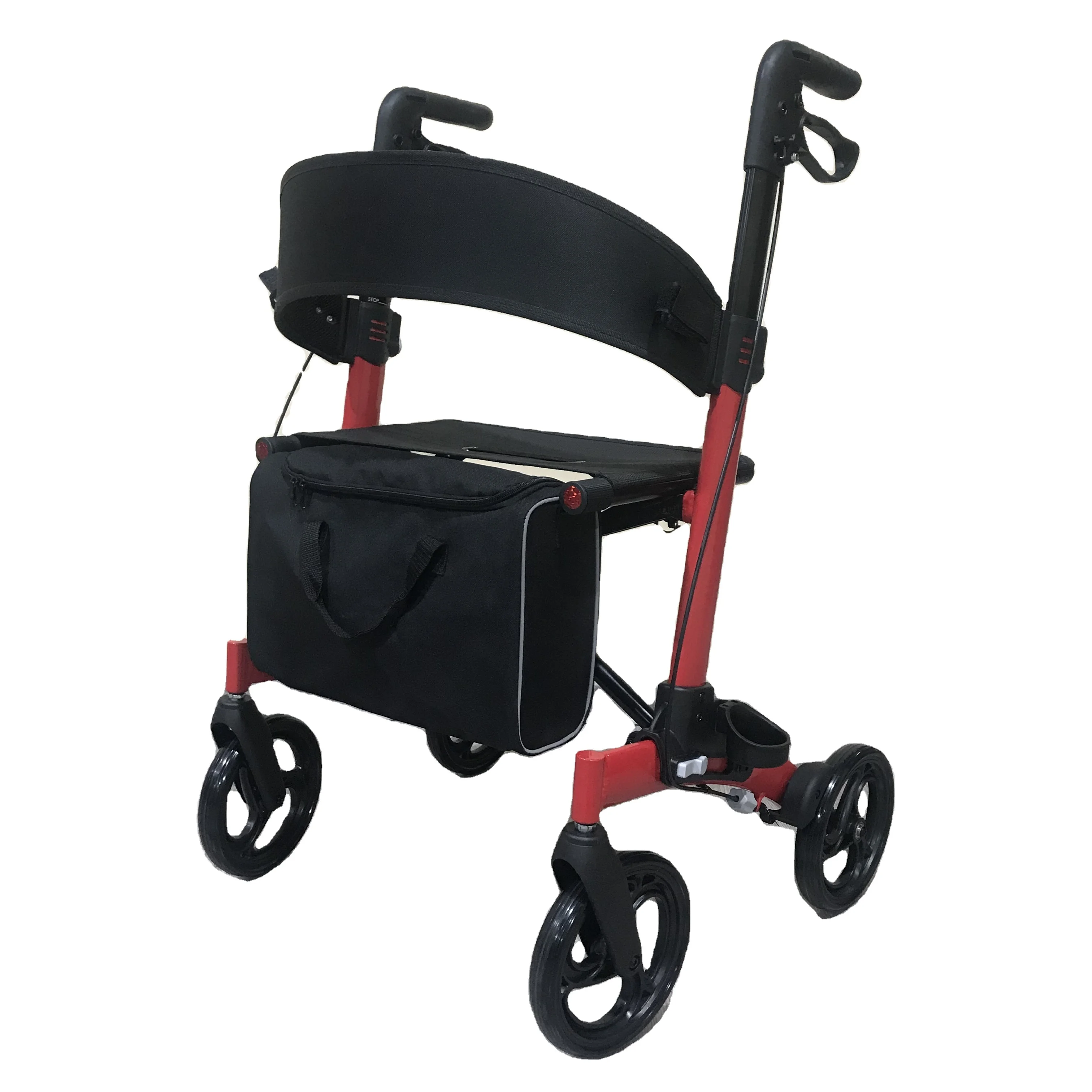 Rollator réglable avec sac à provisions, aide à la marche, double pliage, recommandé pour Elmain, vente chaude, 2024