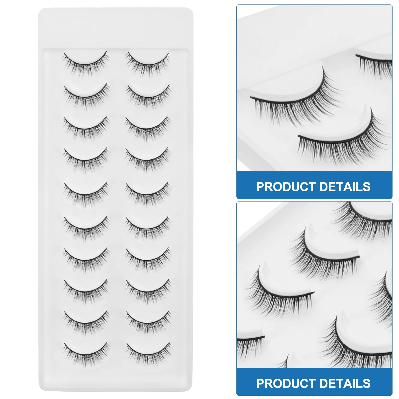 

10Pairs False Eyelashes Natural Short Fake Lashes Pack Individual Wispy False Lashes for Women Makeup Accessories