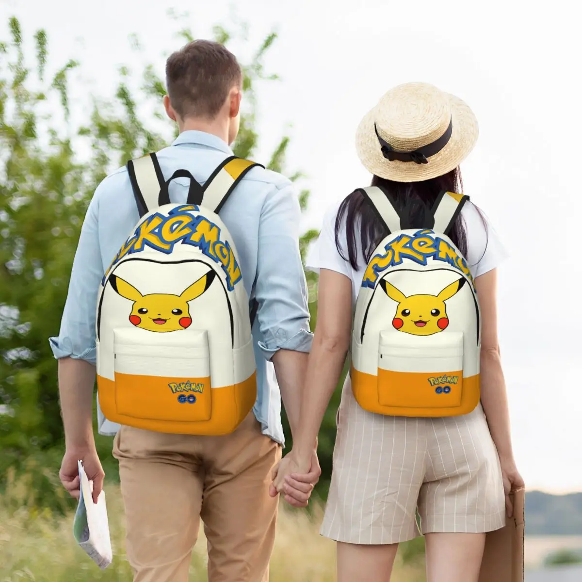 Backpack Cute Yellow Electric Mouse Sticker Large Capacity Pocket Monster Pikachu For Women Kid Gift Solid Office Work School