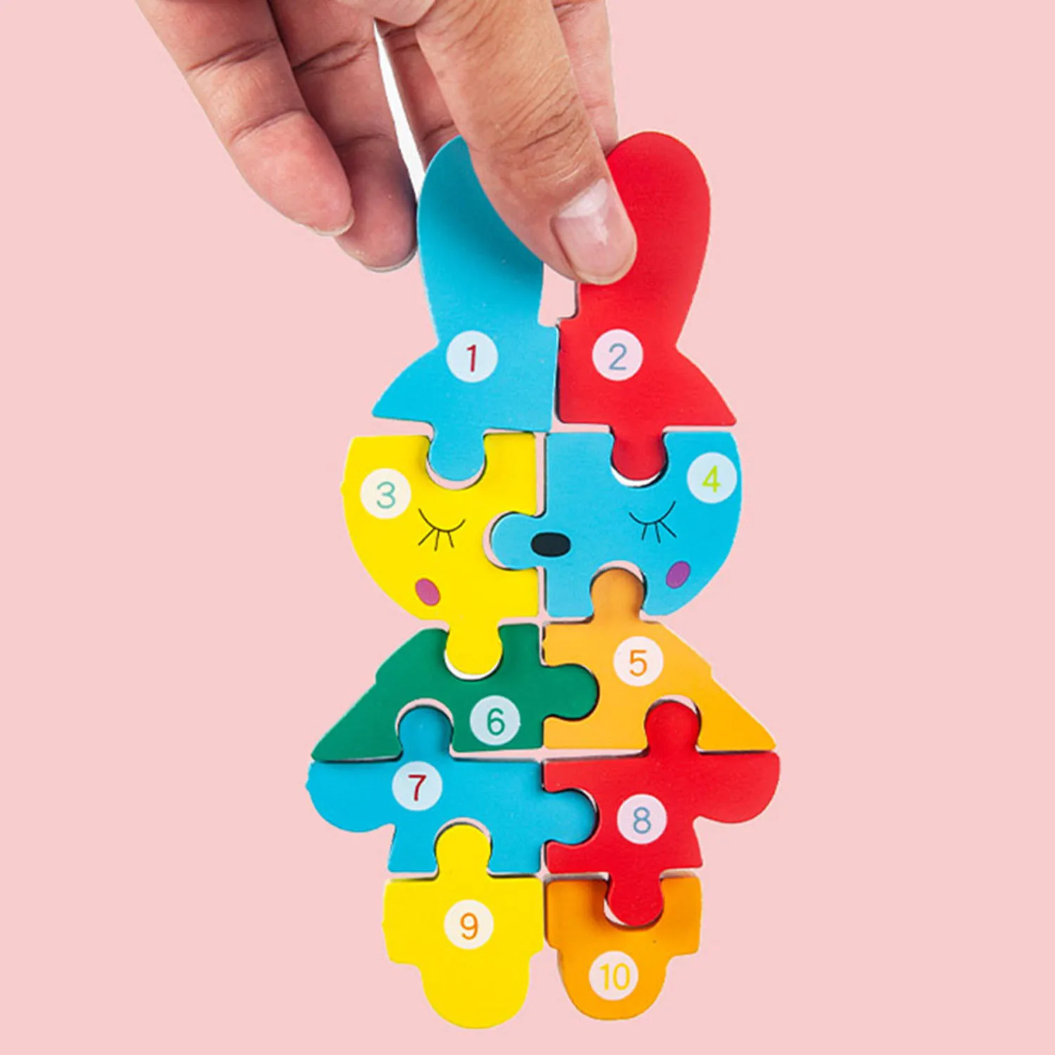 ألغاز خشبية ثلاثية الأبعاد، لعبة ألغاز ذكاء الإدراك والتعلم المبكر للحيوانات الكرتونية لألعاب الأطفال