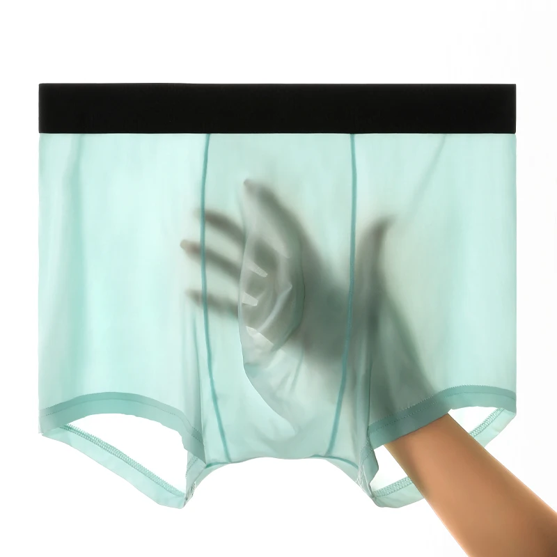 

5PCS Ice silk briefs, men's boxers, summer thin, breathable boxers, sexy sheer boxers, shorts, and pans