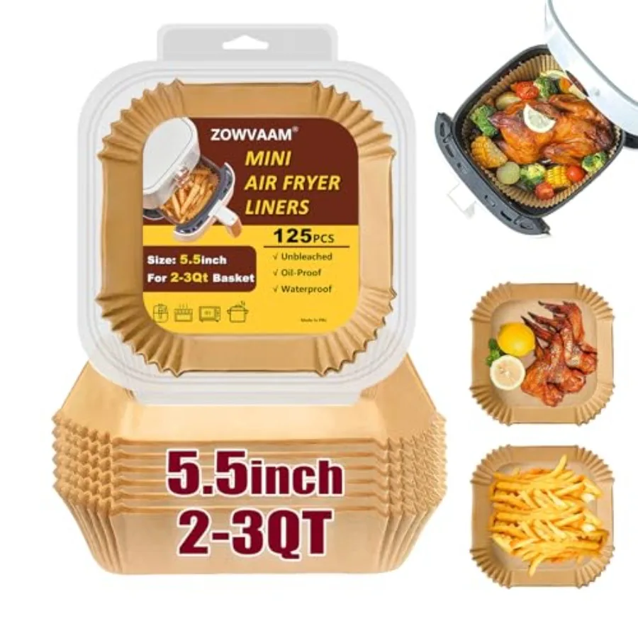 

Маленькие вкладыши для фритюрницы CHEFMAN 2 Qt, мини-аэрофритюрница, 5,5 х, мини-фритюрница, одноразовые вкладыши из пергаментной бумаги для Cosori 2,1 карата