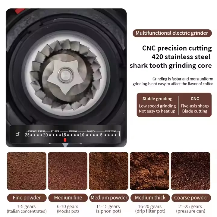 電動コーヒー豆グラインダー エスプレッソコーヒー粉出し機 家 - Coffee Bean Grinder Electric のレビューと価格