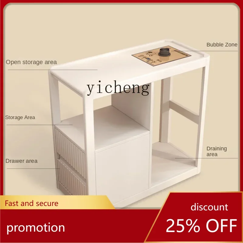 CZ Furniture Movable Small Coffee Table Sofa Side Cabinet Small Square Table Solid Wood Side Table