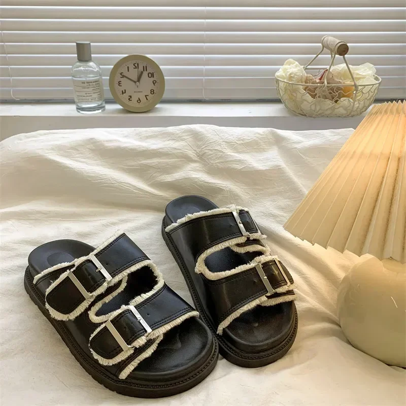 عالية الجودة أحذية نسائية السيدات النعال منصة الشرائح الناعمة الرجعية موجزة النعال النساء أحذية الصيف الشرائح Pantofle Platfor #3