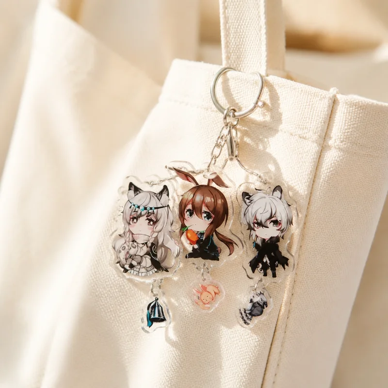 Custom Keychains String Together Cartoon Key Chain Photo Customized Anime Charms Clear Acrylic Personalized Keychains