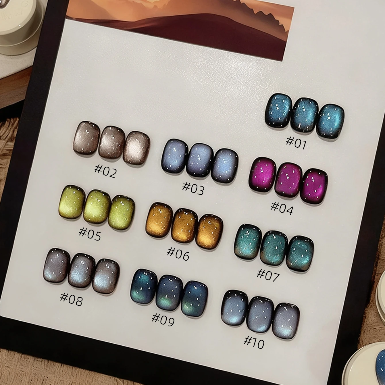 MIANEL 2026 Neuer Braun-Blauer Katzenaugen-Herbst-Winter Retro Himmelblauer Eleganter Glasperlen-Katzenaugen-Aufhellender Gel-Nagellack – Detail 17