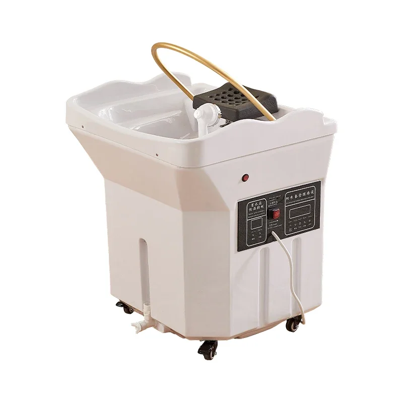 Beauty salon special head treatment instrument with fumigation water circulation water storage mobile shampoo basin