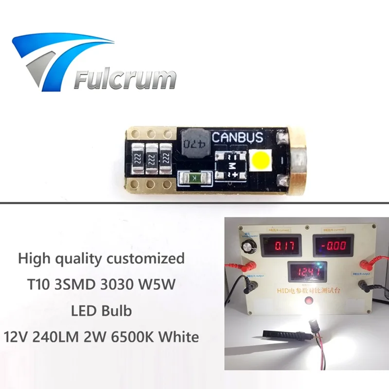 

Высококачественные светодиодные лампы T10 3SMD 3030 W5W с индивидуальной настройкой, без ошибок Canbus, для освещения салона, багажника, номерного знака и габаритных огней.
