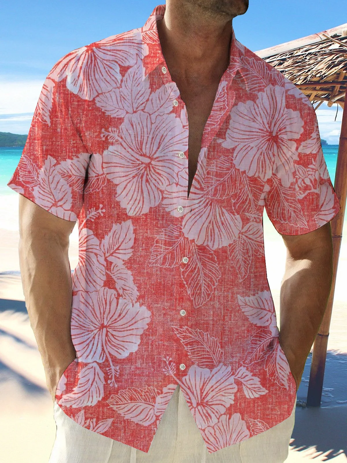 

Men's Shirt 2026 Flower Pattern Short Sleeve Polo Neck Shirt Summer New Comfortable Fabric Hawaiian Shirt Plus Size XS-5XL