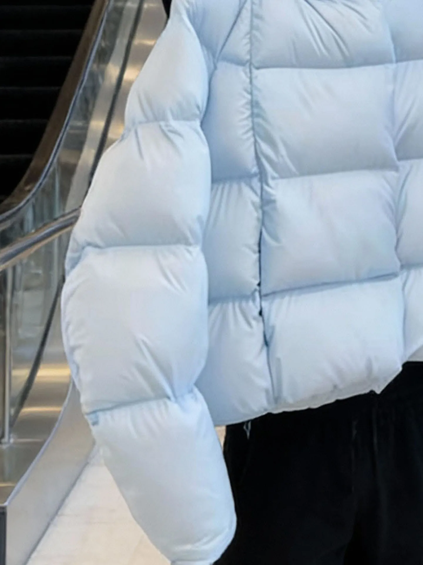 Sli ort Puffer Jaet Abrigo de invierno de algodón azul para mujer Thiened Casual Sle Regular Fit Cintura alta Largo Sve