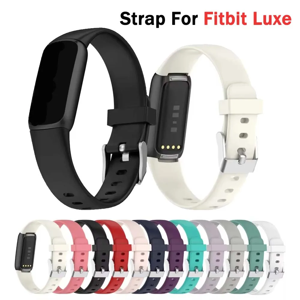 Fit For Fitbit Luxe Soft Silicone Breathable Replacement Wristband Fitness Tracker Accessories Sport Band for Women Men