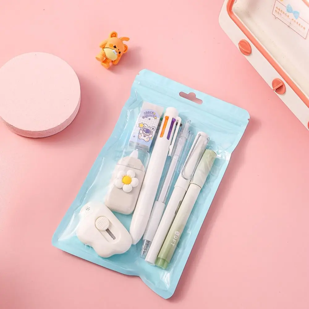 Learning Cartoon Stationery Set Cute Pencil Eraser Correction Tape Ball-point Pen School Office Writing Supplies Gift Stationery