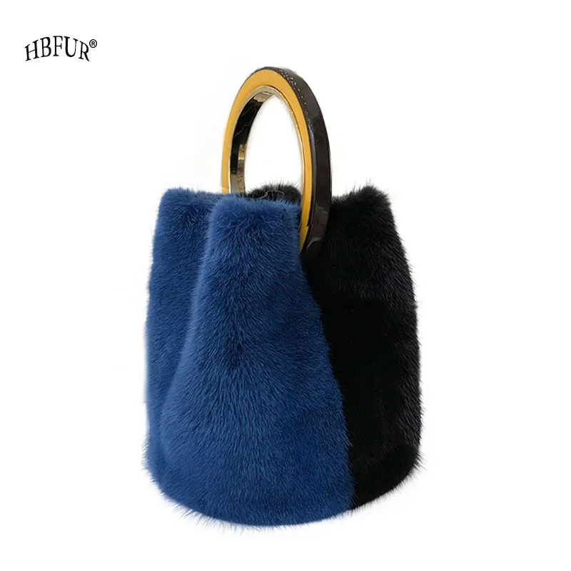 

Designer Brand Bags Natural Fur Handbag Women Leather Handbags New Luxury Mink Fur Ladies Hand Bags Purse Fashion Shuolder Bags