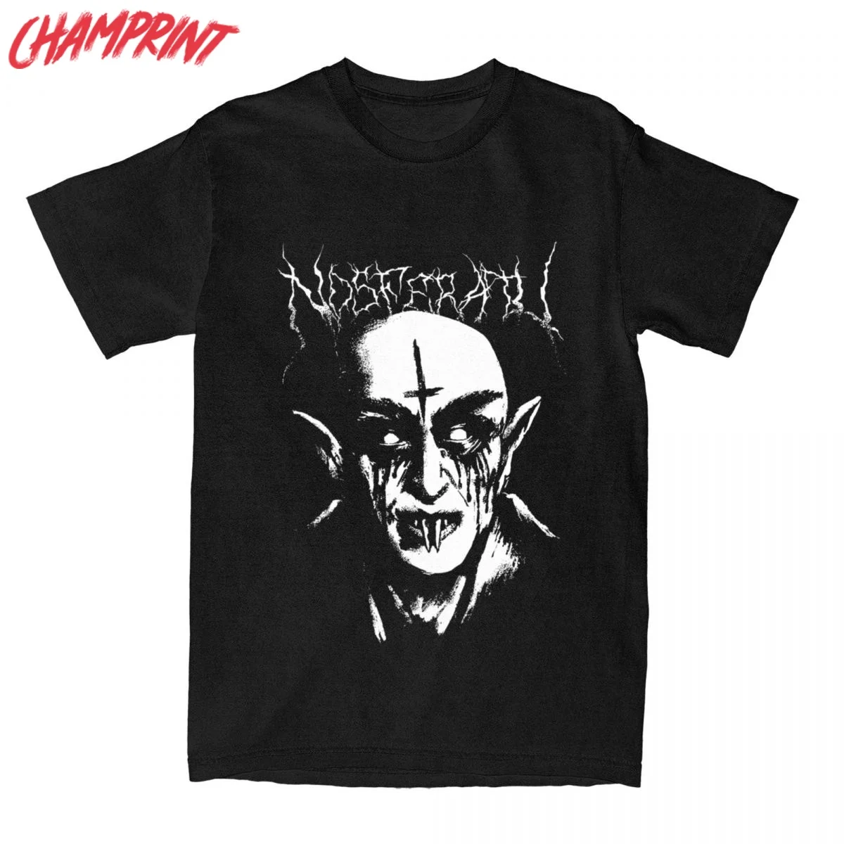 Cool Black Metal Nosferatu T-Shirts for Men Crewneck Pure Cotton T Shirts Short Sleeve Tee Shirt 4XL 5XL Clothes