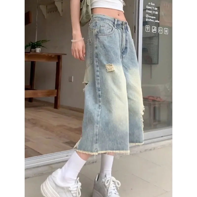 

Streetwear Femmes Girl Jeans Quality Texture Material Feel Female Clothing Denim Fashion Comfortable Lasting Wear Resistant Anti