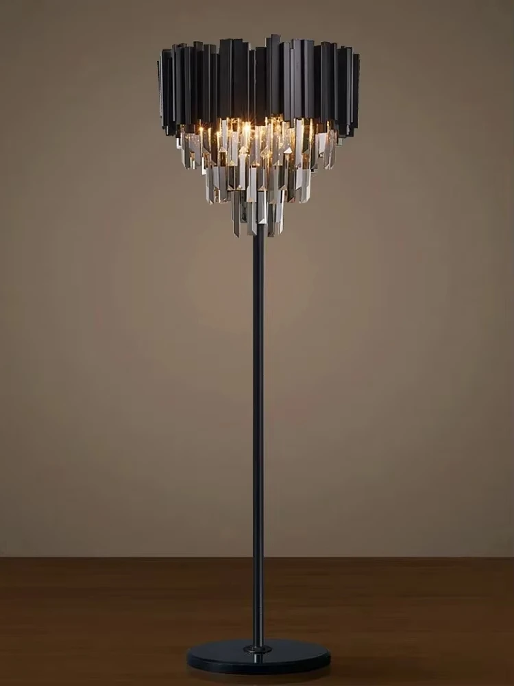 Luxury Crystal Lamp Modern Floor Lamp Bedroom Decorative Table Lamp Bedside Light Art Villa Living Room LED Lighting Shiny Lamp