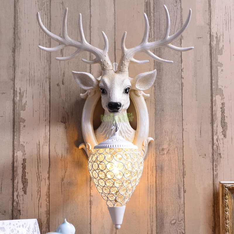 

Modern Antler Wall lamp LED Crystal Wall Light Deer Head Wall Sconce For Living Bedroom Dining room Cafe Bar Theme Restaurant