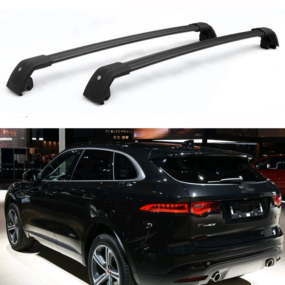 2Pcs Fixed Lockable Roof Crossbars Cross Bar Rack fits for Jaguar F-Pace F Pace 2016-2023