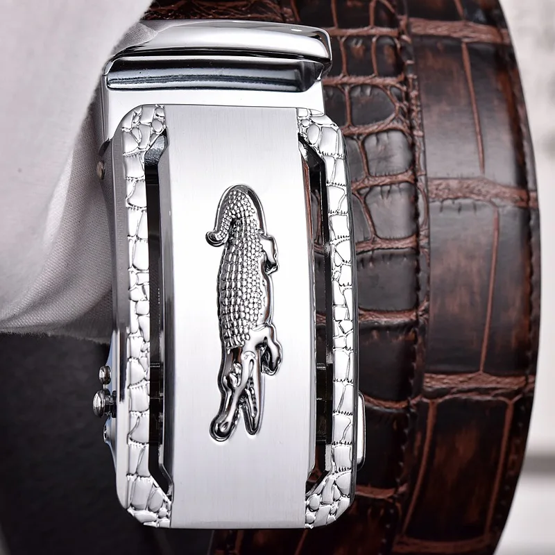 Casual Alligator Pattern Business Leather Belt PU Leather Vintage Waistband Luxury Design Waist Strap For Man
