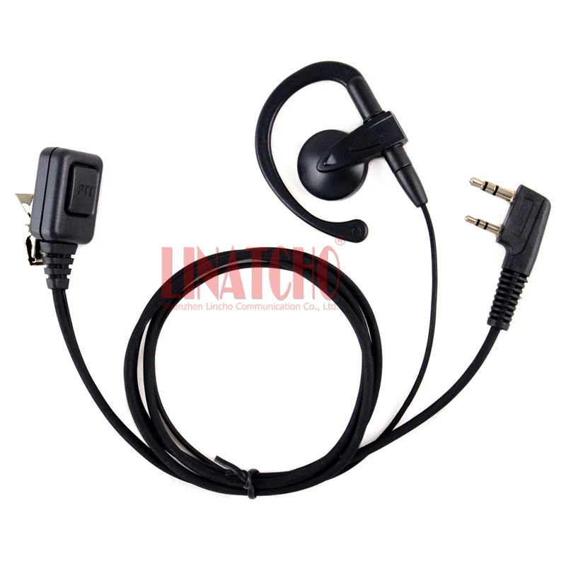 Durable Professional Big PTT Button Mic Clip Ear Hook Earphone for Most China Walkie Talkie