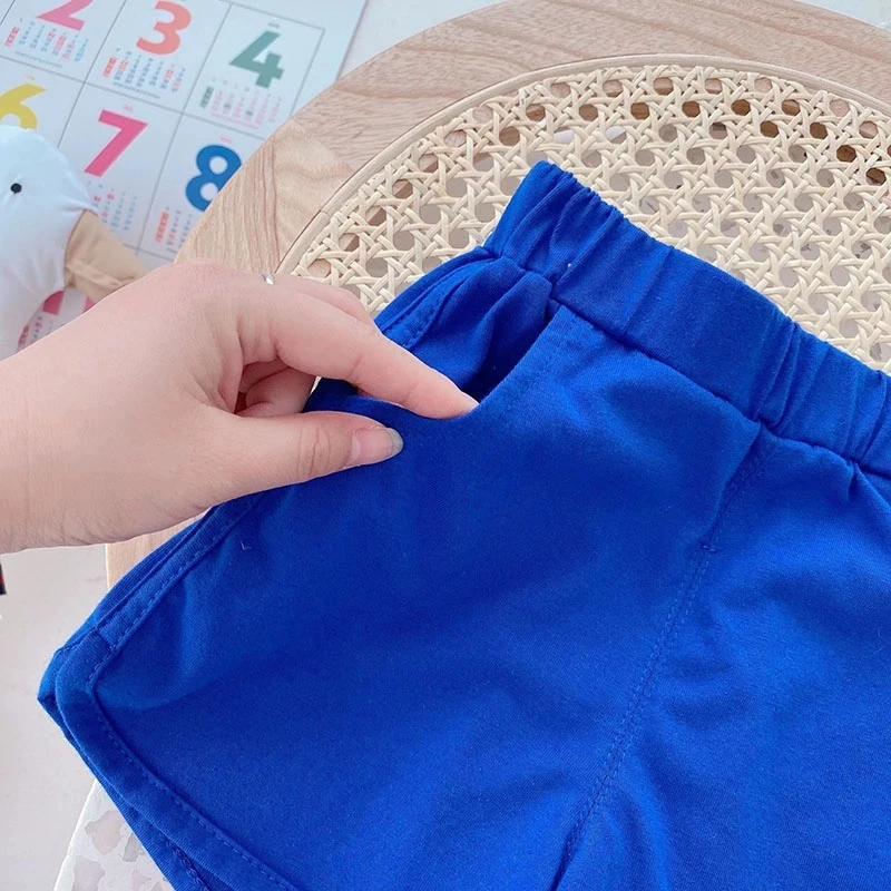 Verão crianças roupas de algodão terno meninas conjuntos dos desenhos animados t e shorts 2 pçs meninos casuais terno roupas do bebê meninas