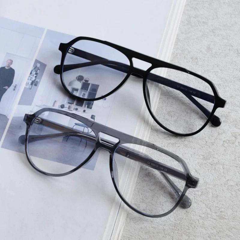 EAGWOO Eyeglasses Full Rim Optical Frame Prescription Spectacle Wide Face Suitable Super Light Glasses 59mm