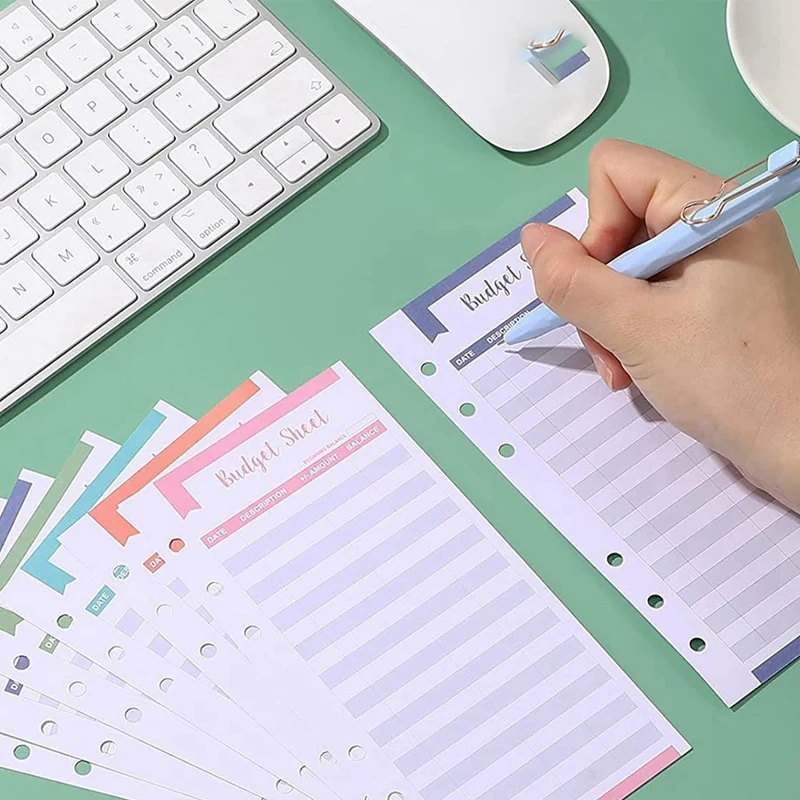 PVC bening 6 lubang kantong lengan bening Folder ritsleting untuk perencana Notebook