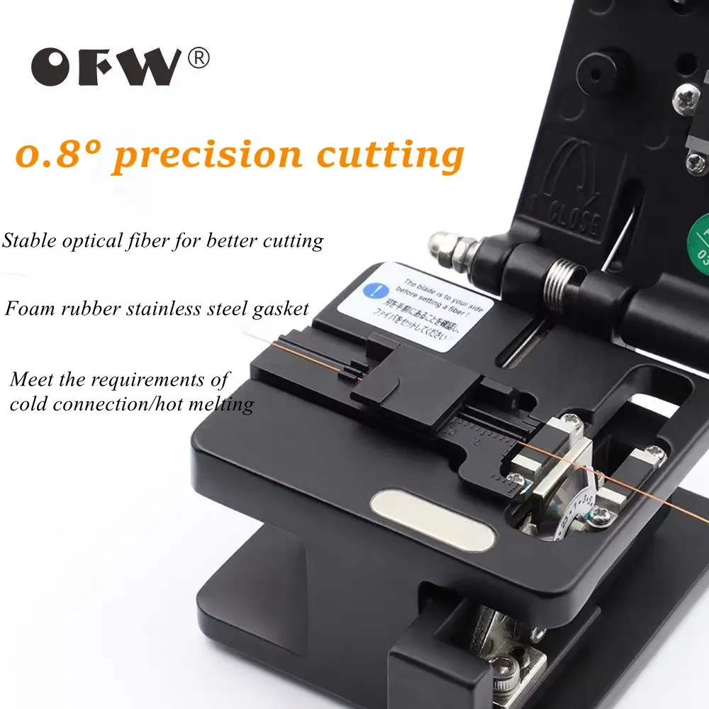 OFW FW-C100E 2 in 1 Fiber Optical Cleaver with 1mw VFL Visual Fault Locater High Precision Rechargeable Red Light Pen FTTH Metal