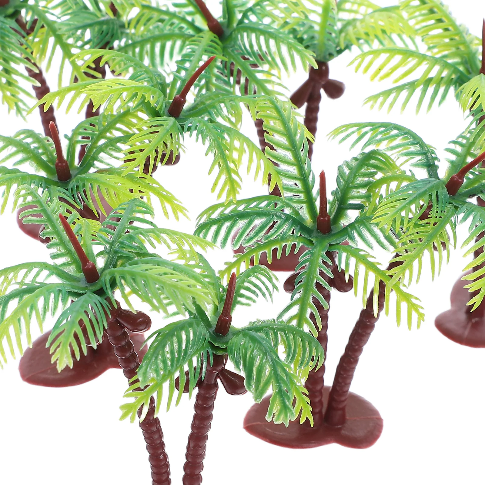 36 Stück Mini-Kokosnuss-Palmen, künstliche tropische Pflanzen für Aquarium, Terrarium, Strandparty, Dekoration, Kunststoff, Miniaturlandschaft